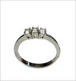 Anello Salvini tre diamanti oro bianco ct 0.45 argento lucido