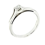 Anello Solitario Diamante Salvini Oro Bianco con brillante diamante e montatura split shank