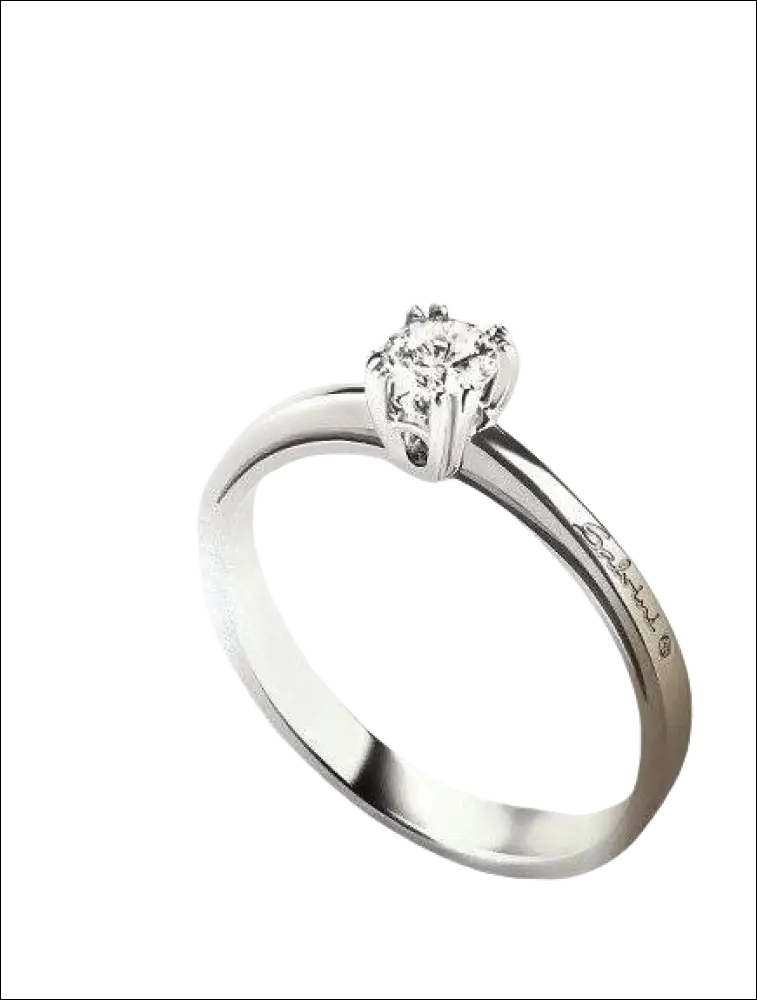 Anello solitario diamante Salvini oro bianco platino a quattro griffe