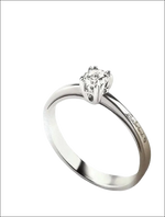 Anello solitario diamante Salvini oro bianco platino a quattro griffe