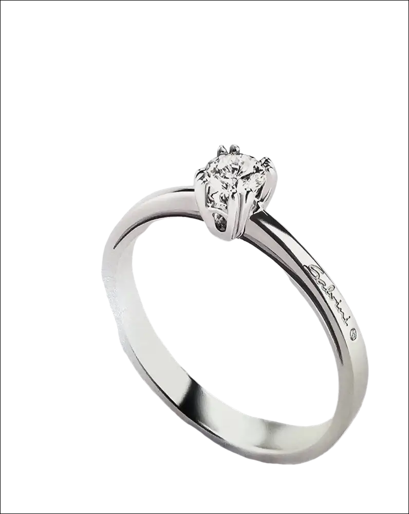 Anello solitario Salvini in oro bianco con diamante taglio brillante