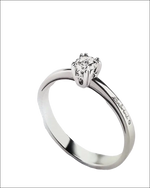 Anello solitario Salvini in oro bianco con diamante taglio brillante