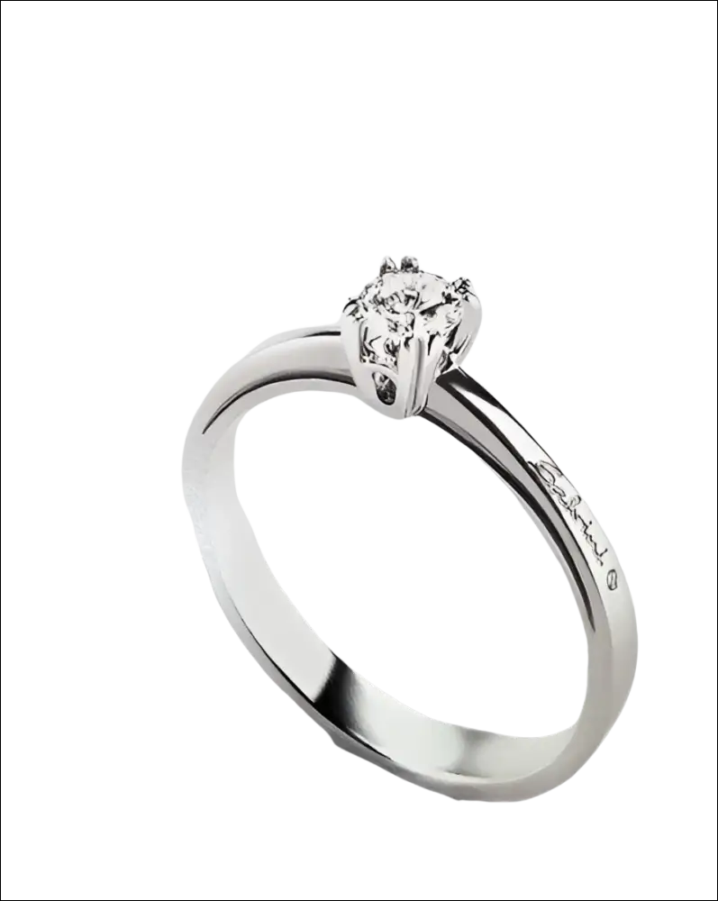 Anello solitario diamante Salvini oro bianco platino elegante