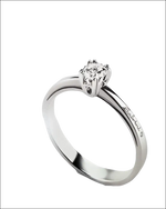 Anello solitario diamante Salvini oro bianco platino elegante