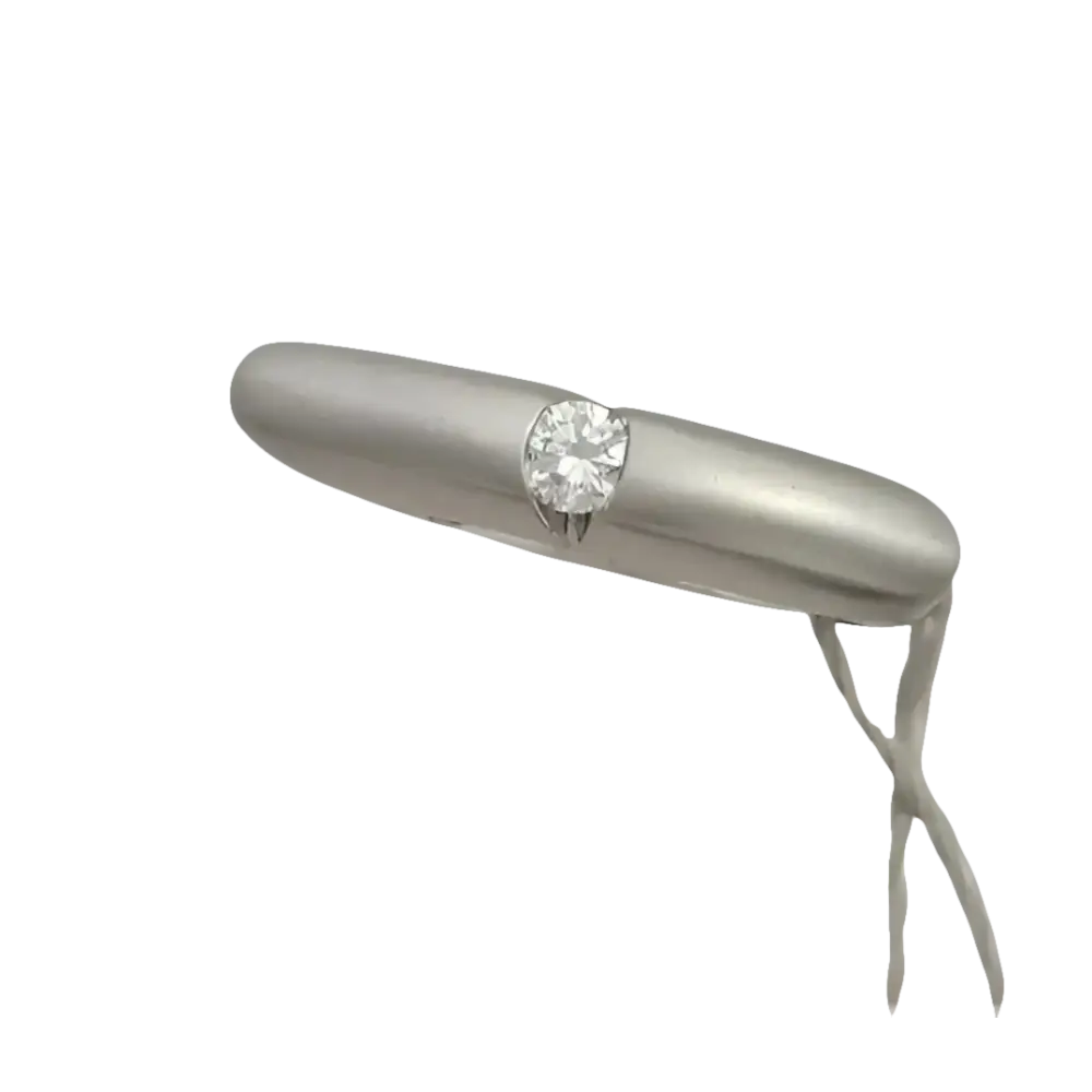 Anello Solitario Diamante Stars con anello in platino e finitura opaca