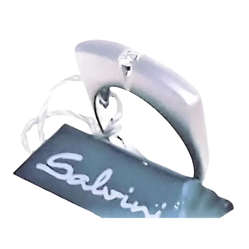 Anello Solitario Diamante Stars in argento con diamante e etichetta Salvini