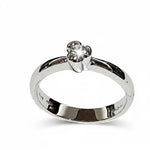 Anello Solitario oro bianco Diamante ct 0,10 Salvini|bonini-gioielli