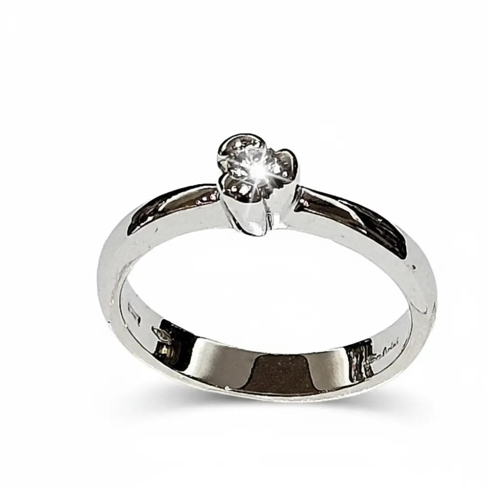 Anello Solitario oro bianco Diamante ct 0,10 Salvini|bonini-gioielli