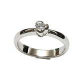 Anello Solitario oro bianco Diamante ct 0,10 Salvini|bonini-gioielli