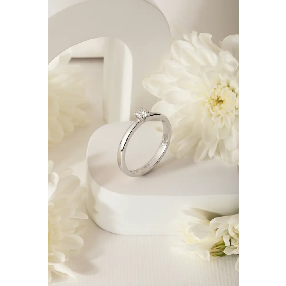 Anello Solitario oro 750/1000 Diamante ct 0,10 Salvini|bonini-gioielli