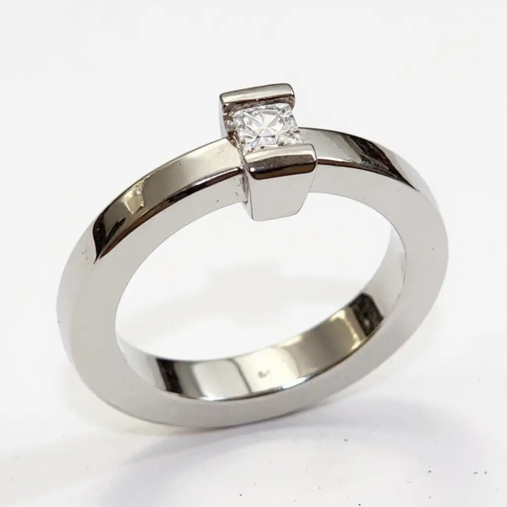 Anello Solitario Oro Bianco e Diamante Princess CEVA GIOIELLI