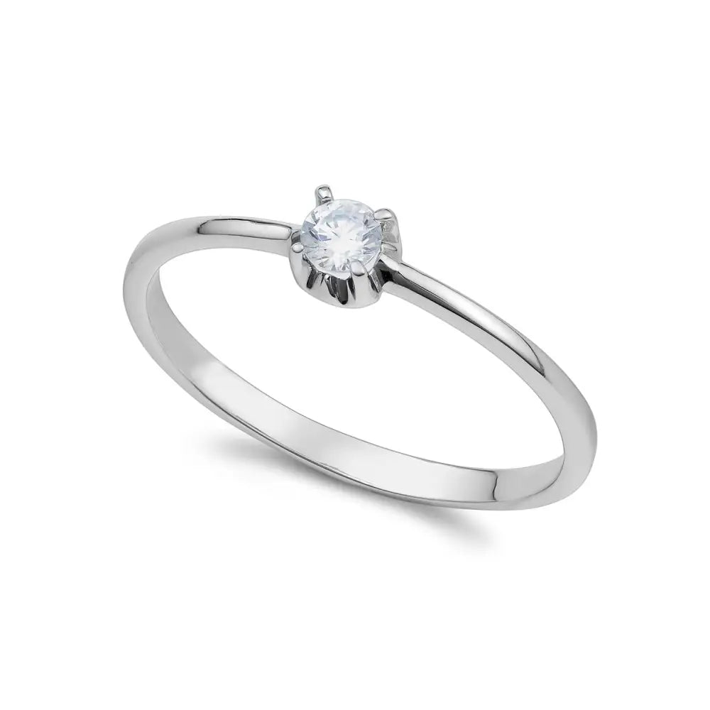 anello solitario zircone bianco AMBROSIA AAZ 140|bonini-gioielli
