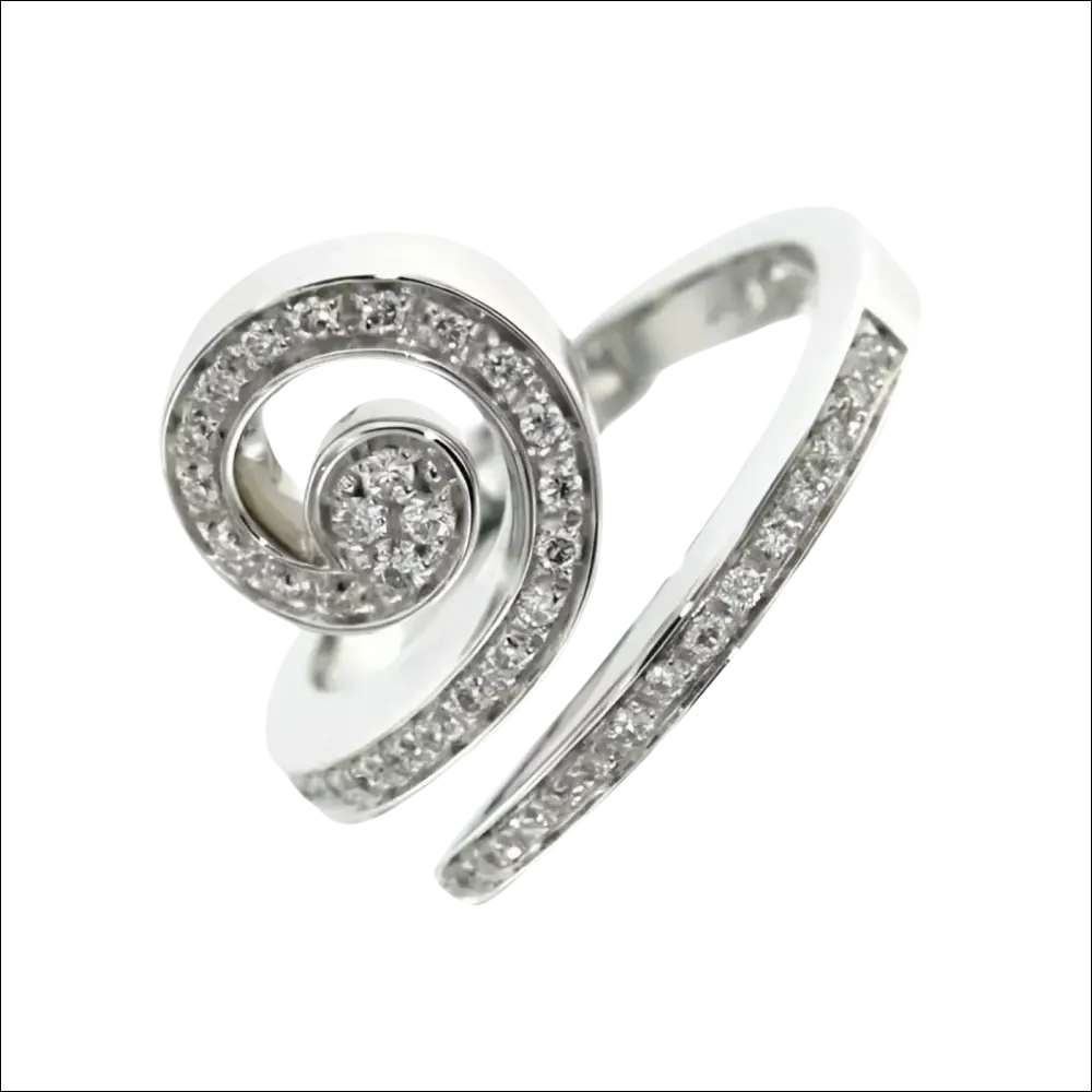 Anello oro e diamanti 0.32 Riccio e Capriccio Salvini con spirale in argento e diamanti