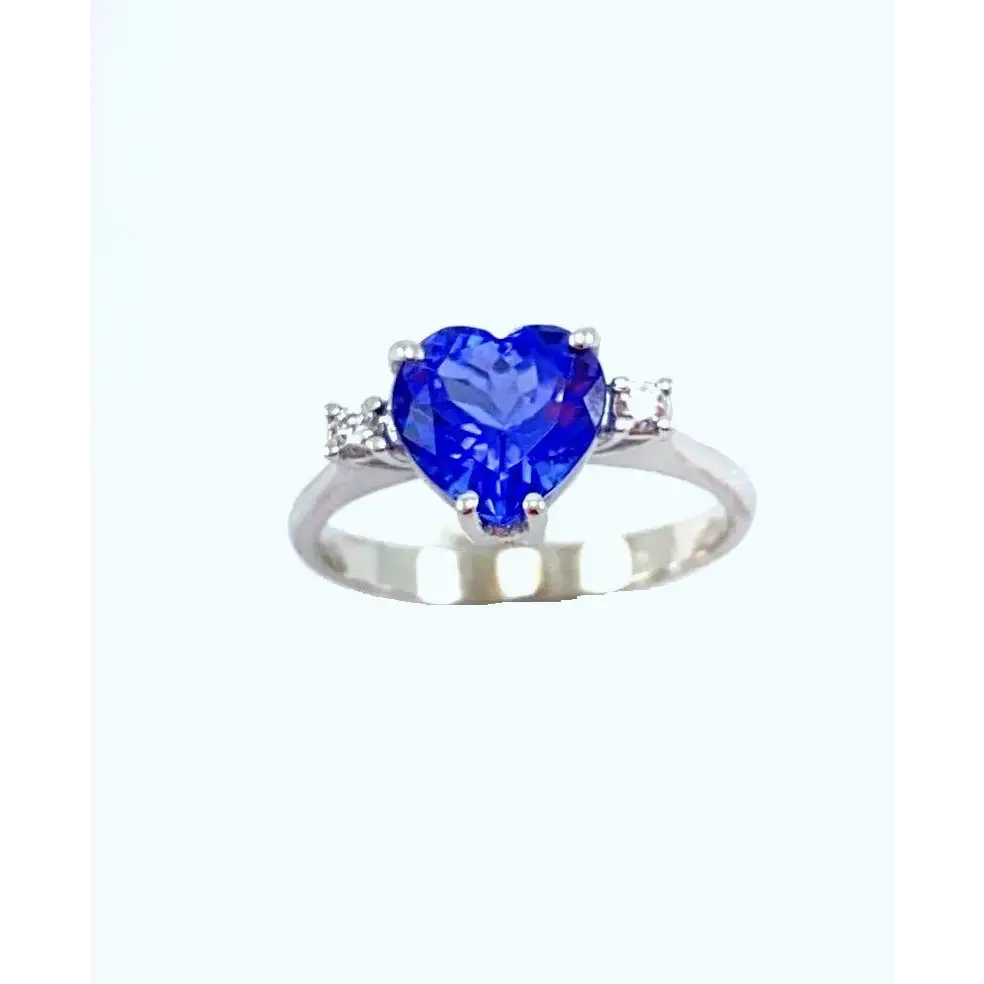 anello tanzanite oro bianco e diamanti