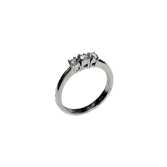Anello Tre Diamanti ct 0,45 oro bianco Salvini - Gioielleria Bonini