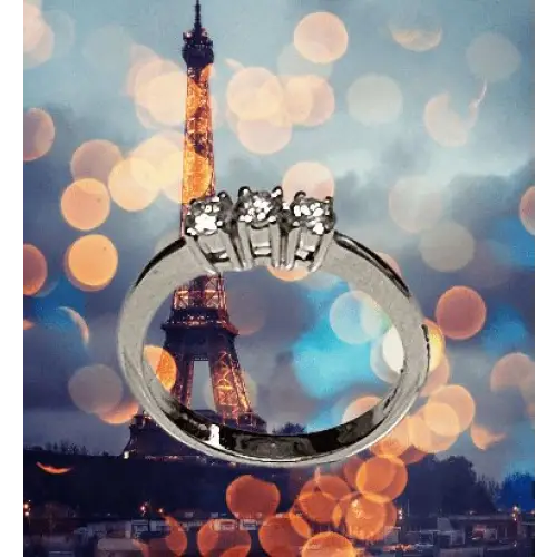 Anello Tre Diamanti ct 0,45 oro bianco Salvini - Gioielleria Bonini