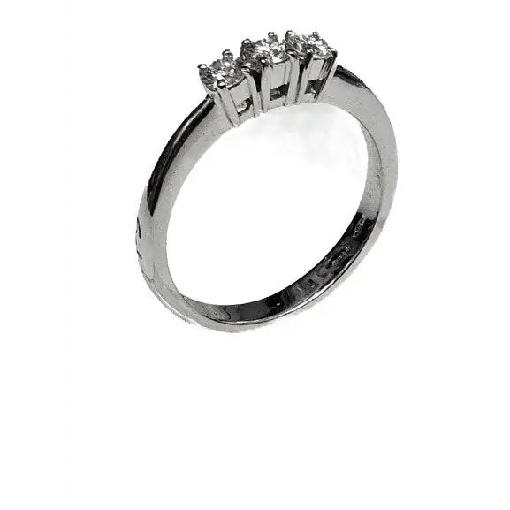 Anello Tre Diamanti ct 0,45 oro bianco Salvini - Gioielleria Bonini
