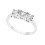 Anello Trilogy Diamanti Comete ANB 2643 in oro bianco con tre diamanti