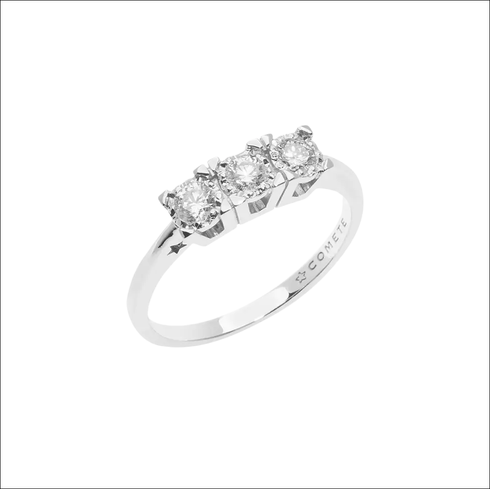 Anello Trilogy Diamanti Comete ANB 2643 argento con tre pietre di diamante