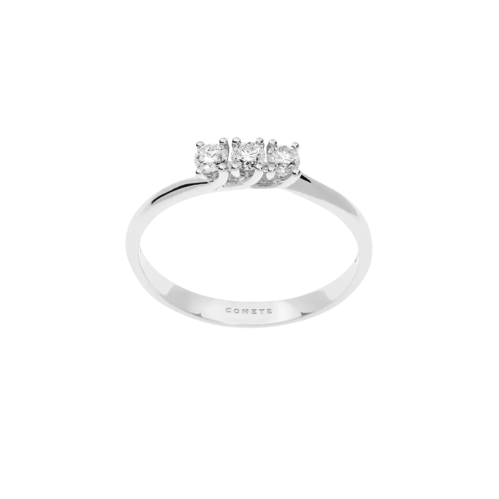 Anello Trilogy Diamanti Valentino Oro Bianco anello in oro bianco con tre diamanti brillanti