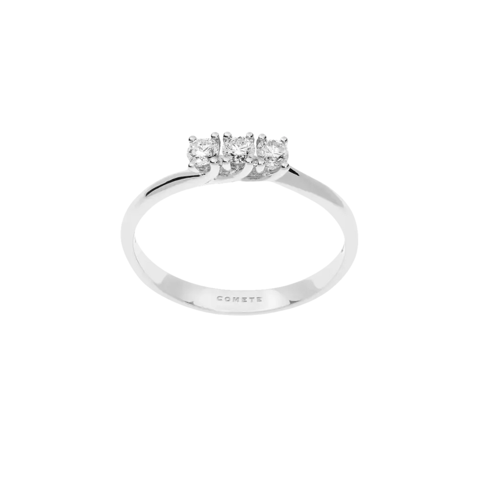 Anello Trilogy Diamanti Valentino Oro Bianco anello in oro bianco con tre diamanti brillanti