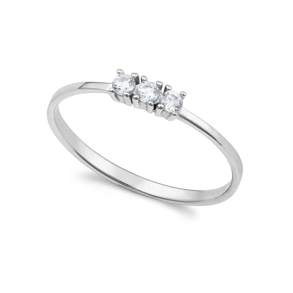 Anello Oro Bianco Trilogy zirconi AMBROSIA AAZ 144|bonini-gioielli