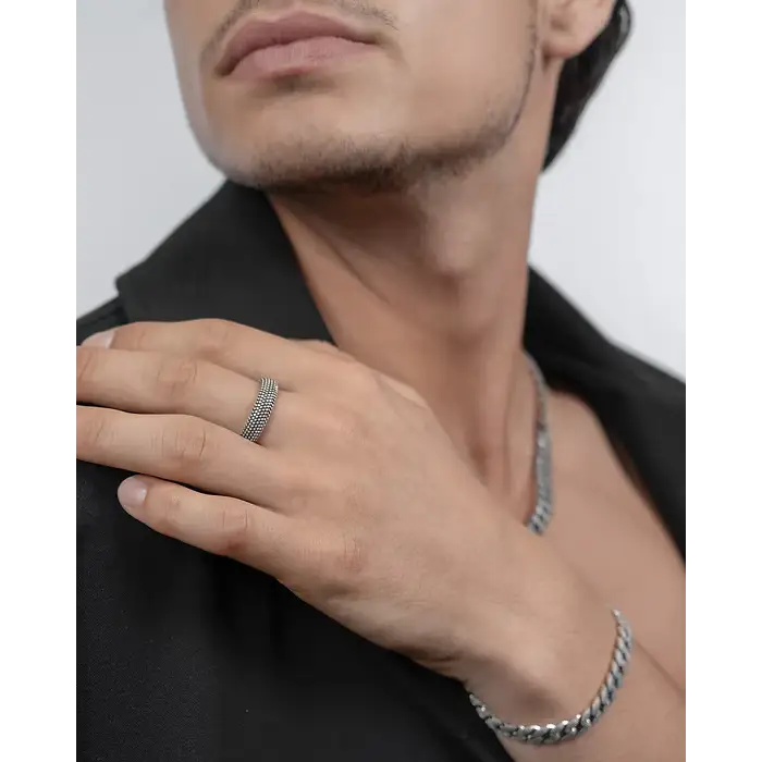 Anello Uomo argento brunito COMETE GIOIELLI UAN 130|bonini-gioielli