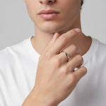 Anello Uomo argento e zirconi neri COMETE GIOIELLI UAN 132|bonini-gioielli