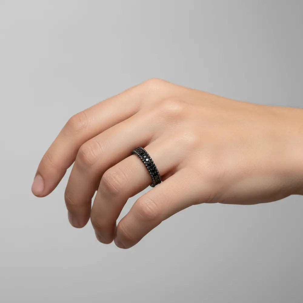 Anello Uomo argento, rutenio e zirconi COMETE UAN 133|bonini-gioielli