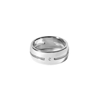 Anello uomo COMETE in acciaio con accentuazione di diamante della collezione Zero