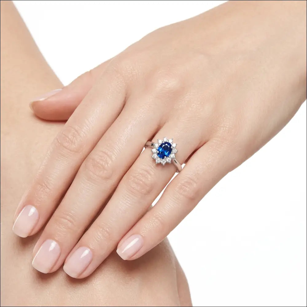 Anello Zaffiro Blu e Diamanti Regina di Comete Gioielli|bonini-gioielli