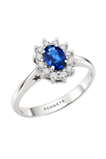 Anello Zaffiro Blu e Diamanti Regina di COMETE GIOIELLI|bonini-gioielli