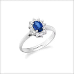 Anello Zaffiro Blu e Diamanti Regina di Comete Gioielli|bonini-gioielli