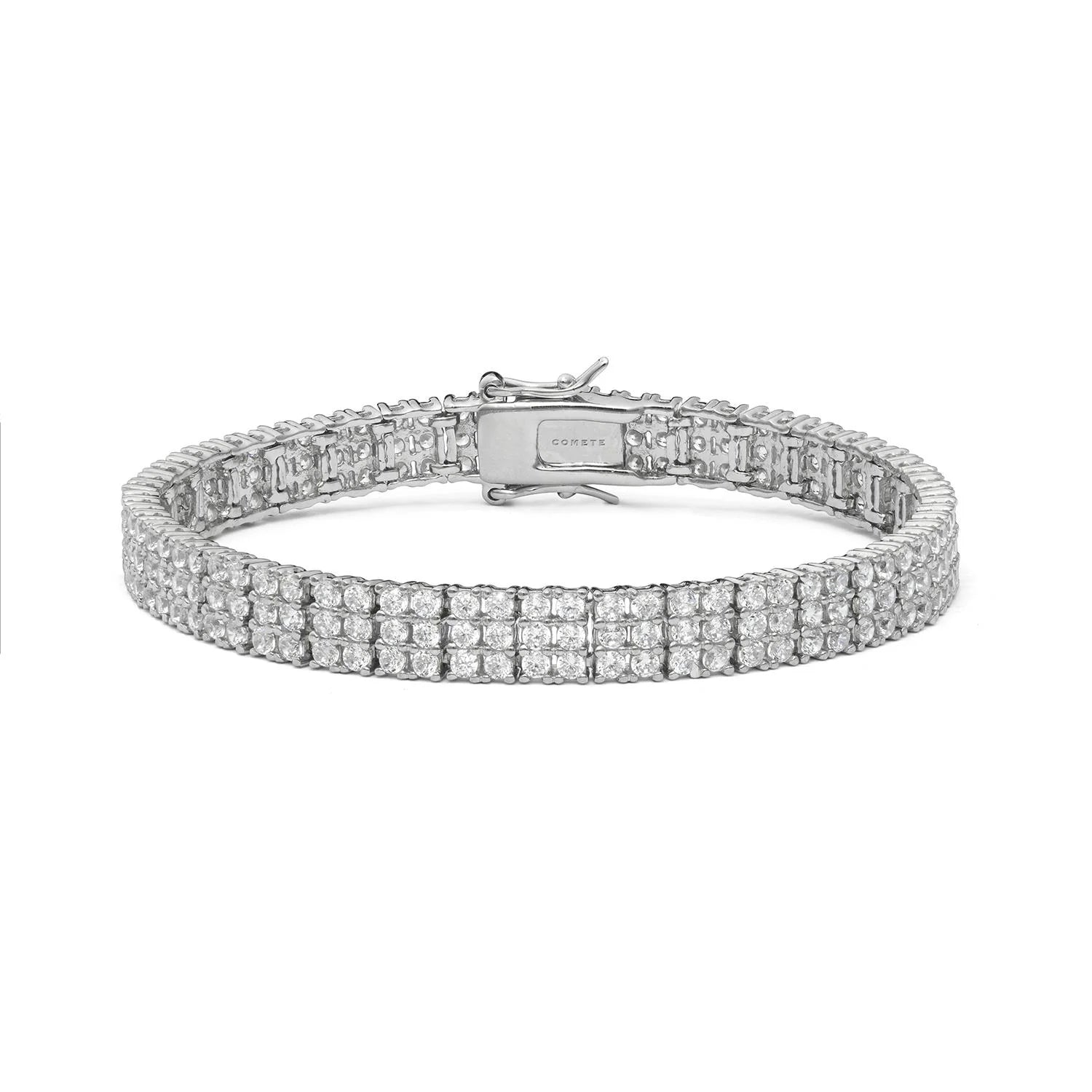 bracciale argento tennis tre file zirconi COMETE BRA 265|bonini-gioielli