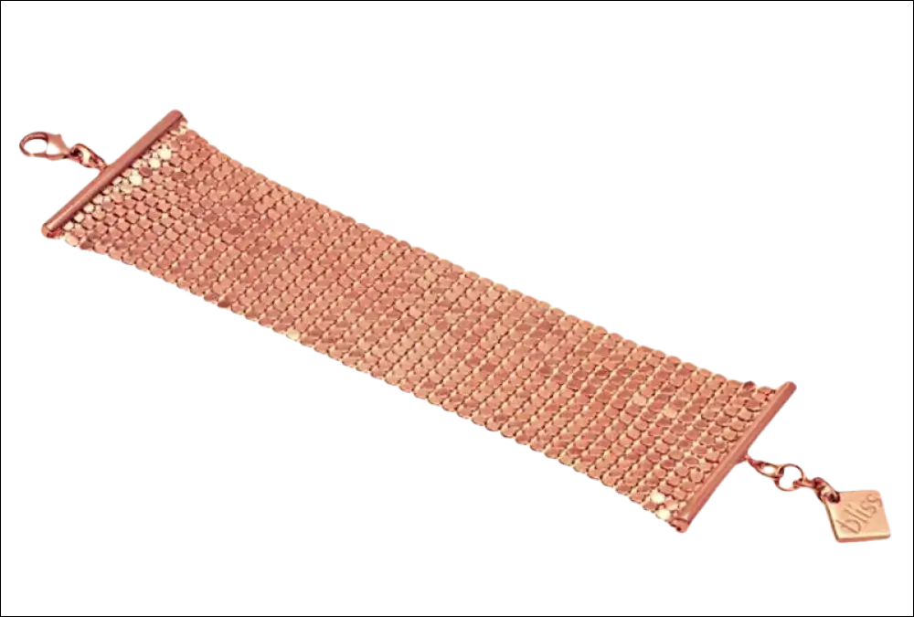 Bracciale BLISS in ottone rosé Frozen 2005081 con maglia a rete rosa oro