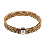 Bracciale acciaio dorato Elastic BLISS 1225600 con chiusura in argento