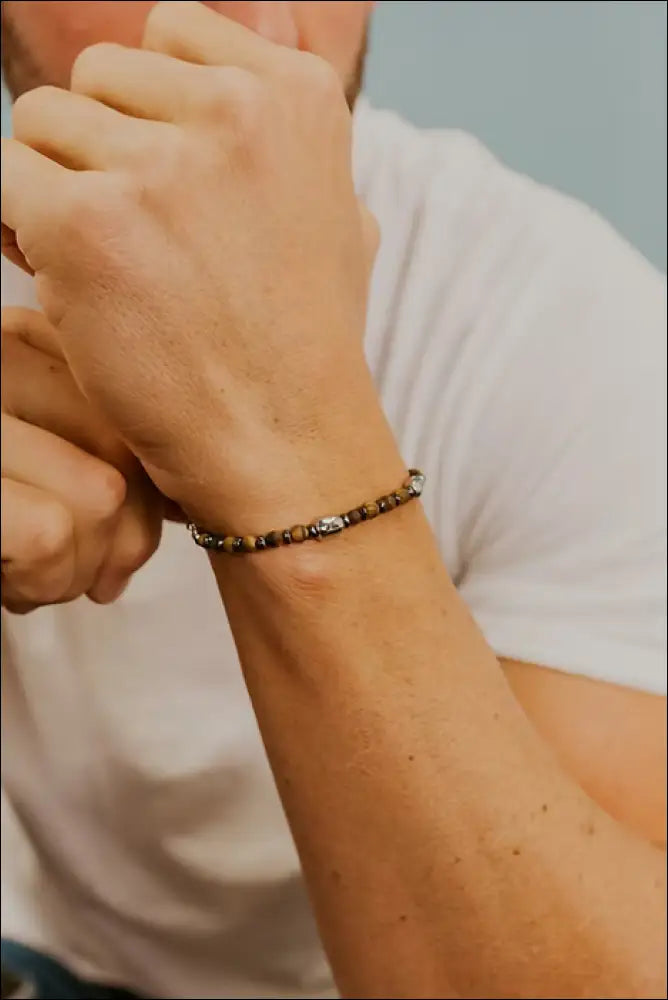 Bracciale Uomo Acciaio, Occhio di Tigre ed Ematite District UBR 1209 COMETE|bonini-gioielli