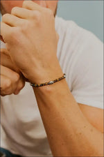 Bracciale Uomo Acciaio, Occhio di Tigre ed Ematite District UBR 1209 COMETE|bonini-gioielli