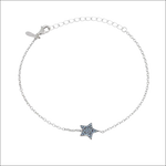 Bracciale Ambrosia in argento con charm a stella e zirconi azzurri