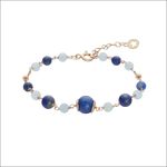 Bracciale Argento Acquamarina e Lapislazzuli COMETE con beads blu e verdi
