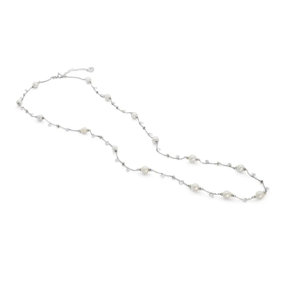 collana lunga in parure con bracciale argento donna con perle e cristalli Cromatica Inverno GLA 278 COMETE|bonini-gioiellii-gioielli