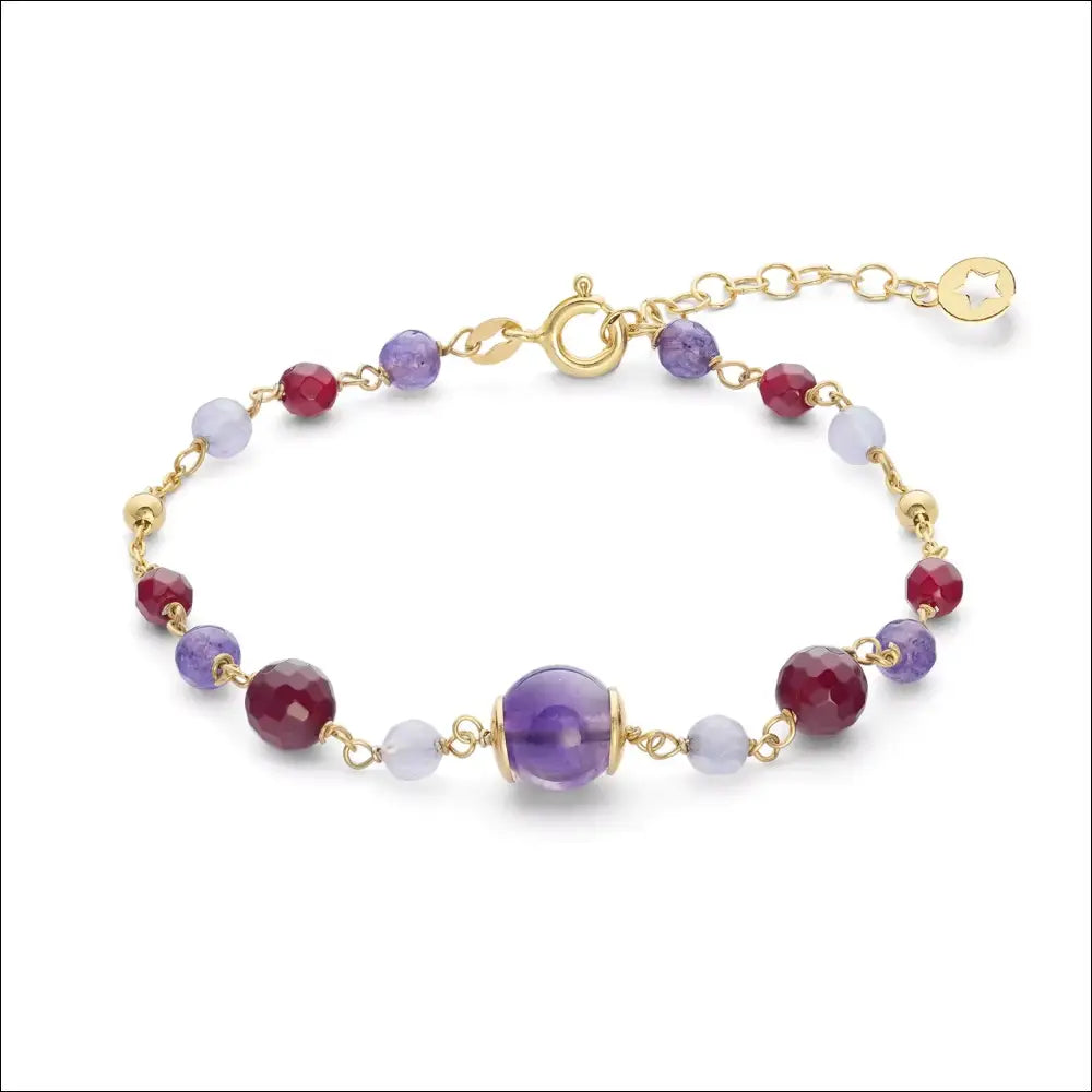 Bracciale Argento dorato Ametista, Agata e Giada Cromatica Autunno COMETE|bonini-gioielli
