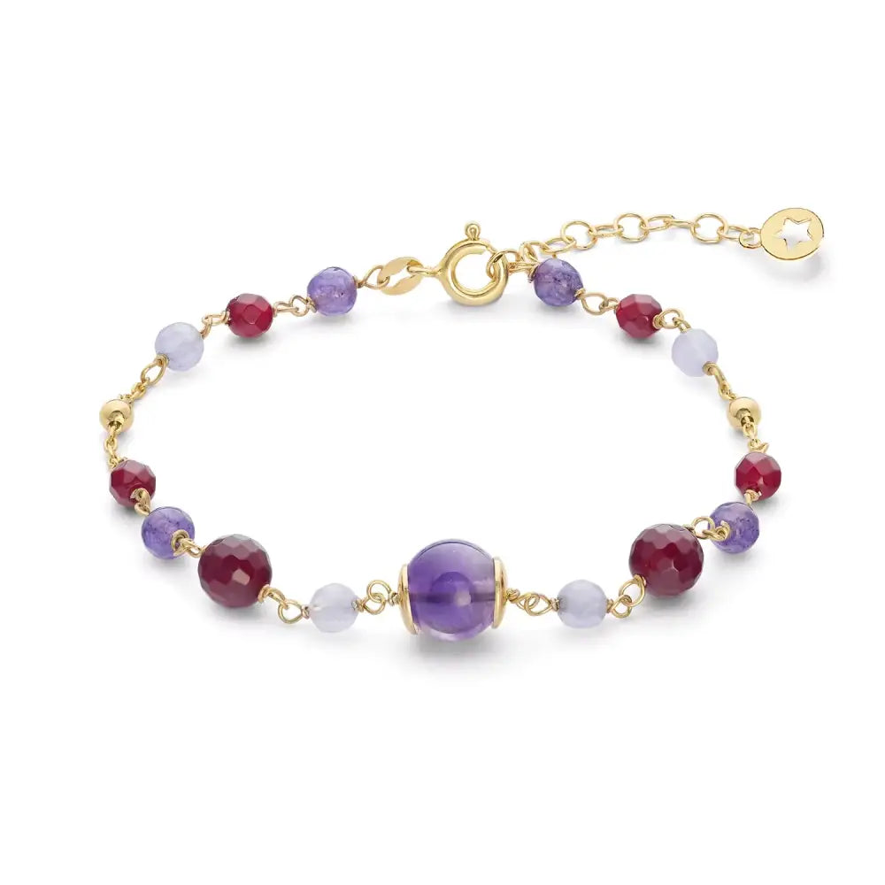 Bracciale Argento dorato Ametista, Agata e Giada Cromatica Autunno COMETE|bonini-gioielli