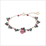 Bracciale argento rosé Cromatica Autunno con giada, rosa oro e gemme colorate