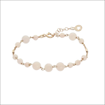 Bracciale Argento Rosé Quarzo Rosa e Giada COMETE rosa pallido con chiusura stella