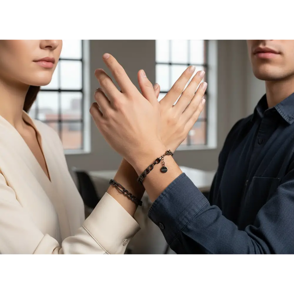 Bracciale argento, rutenio e zirconi neri WE ARE di COMETE UBR 1289|bonini-gioielli