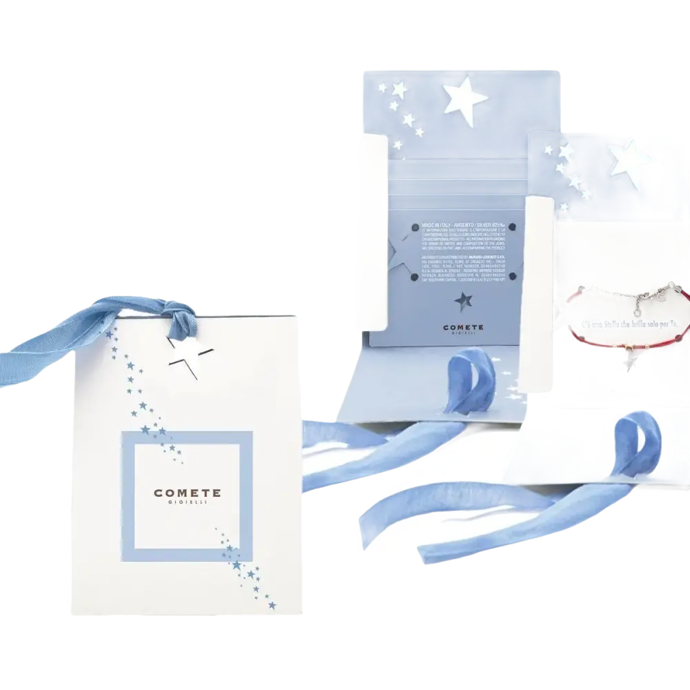 Bracciale Argento Stella Comete con set regalo e bracciale in argento brillante