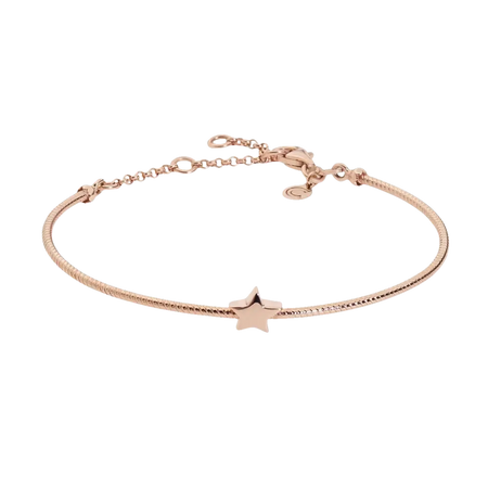 Bracciale Argento Stella Comete in oro rosa con charm a stella flessibile