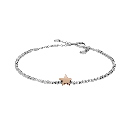 Bracciale Argento Stella Portafortuna Donna con perle d’argento e charm a stella rosa oro