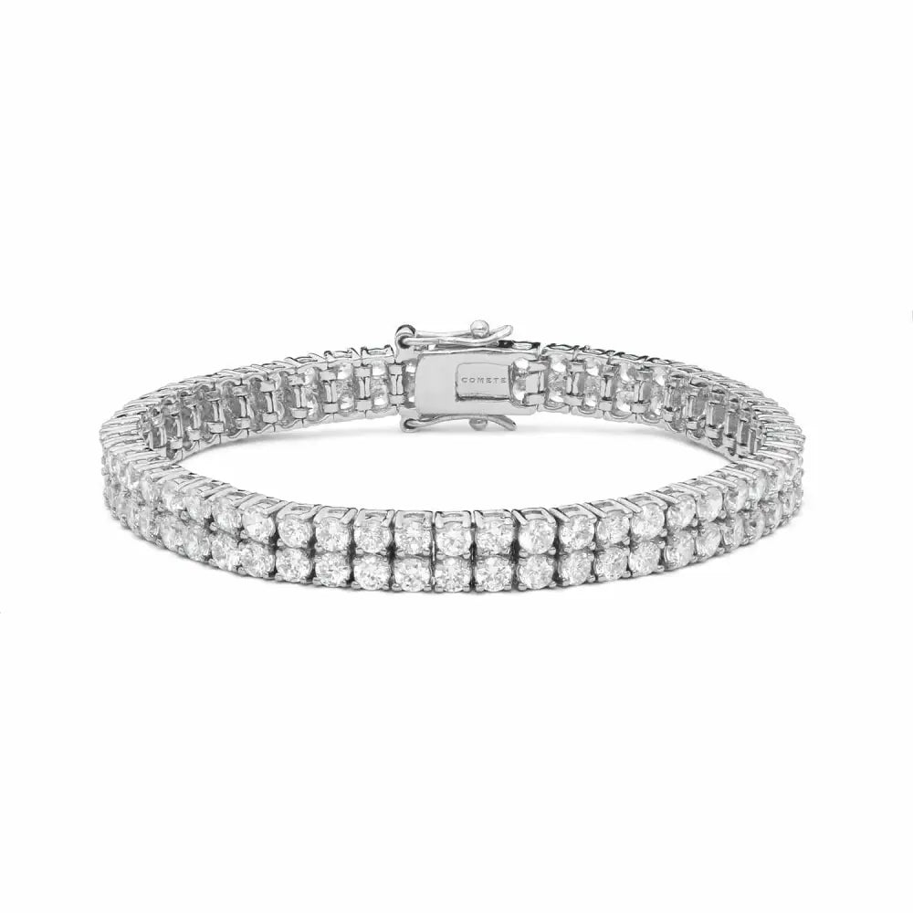 bracciale argento tennis doppio zirconi COMETE BRA 264|bonin9i-gioielli